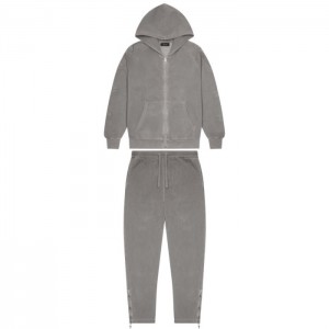 Férfi Trapstar Irongate Patchwork Zip Hoodie Melegítő Szürke | Hungary BS76-731