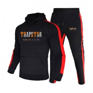 Férfi Trapstar Téli Logo Csuklyás Melegítő Fekete | Hungary ES07-500