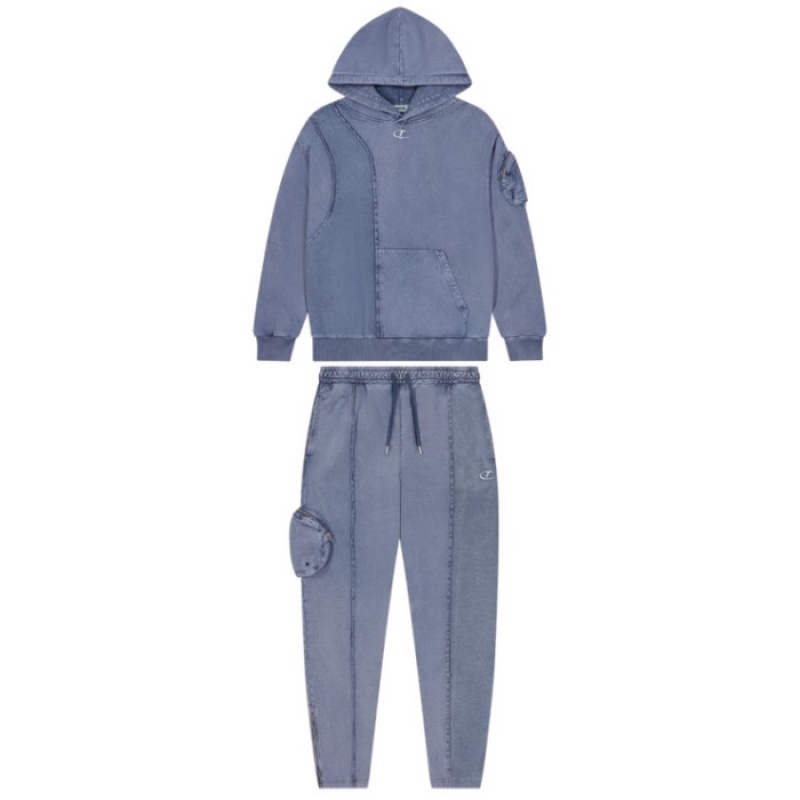 Férfi Trapstar Construct Hoodie Melegítő Kék | Hungary EU42-173