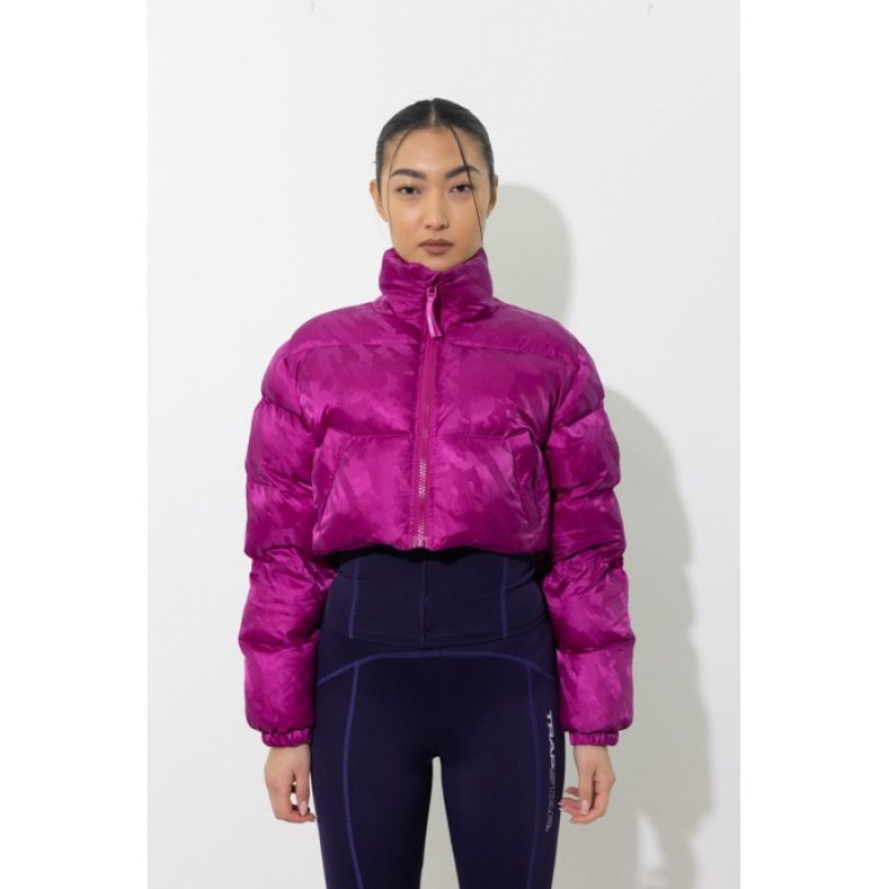 Férfi Trapstar Cropped T Jacquard Puffer Felsőruházat Fukszia Rózsaszín | Hungary VC03-153