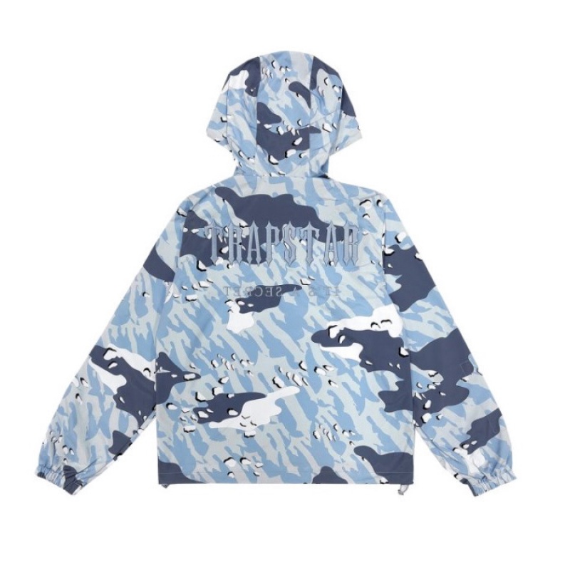 Férfi Trapstar Decoded Camo Windbreaker Felsőruházat Kék Camo | Hungary HW54-050