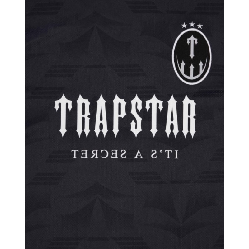 Férfi Trapstar Irongate Football Jersey Póló Fekete Piros | Hungary YY98-201