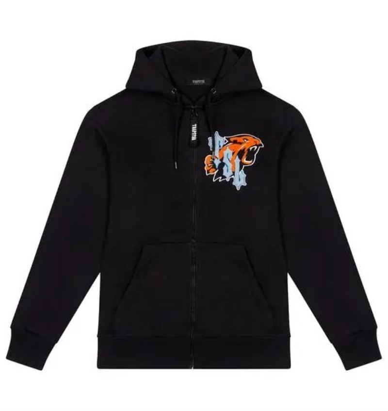 Férfi Trapstar SHooters Zip Logo Pulcsi Fekete | Hungary HG39-046