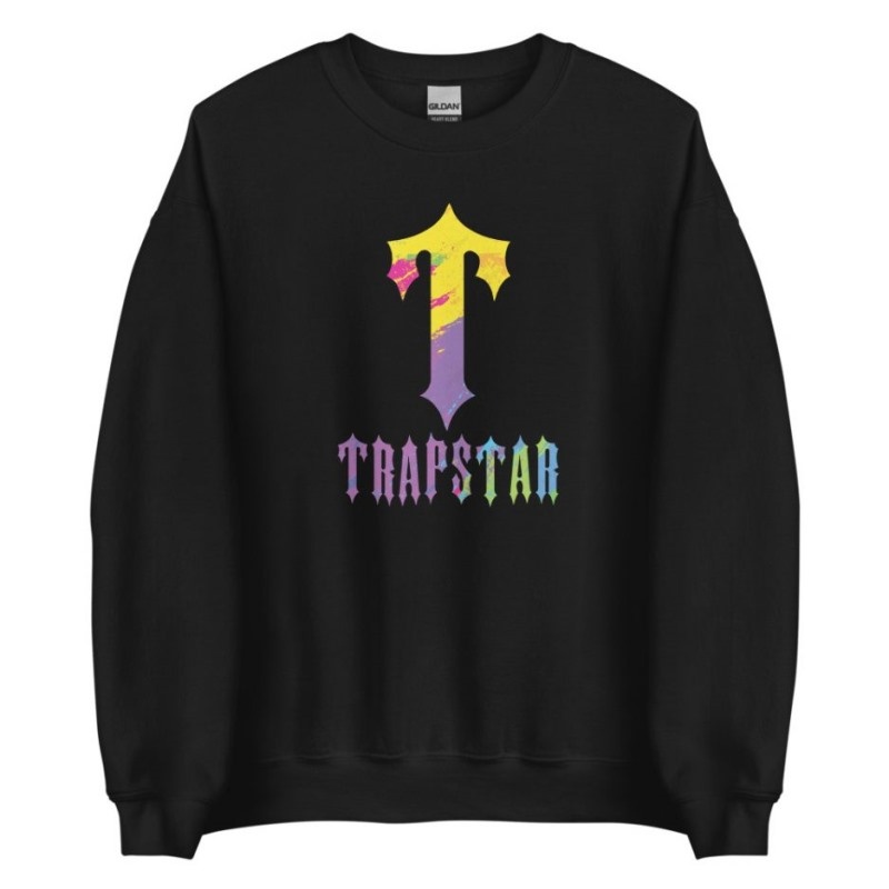 Férfi Trapstar T-For Print Pulóverek Fekete | Hungary QT42-213