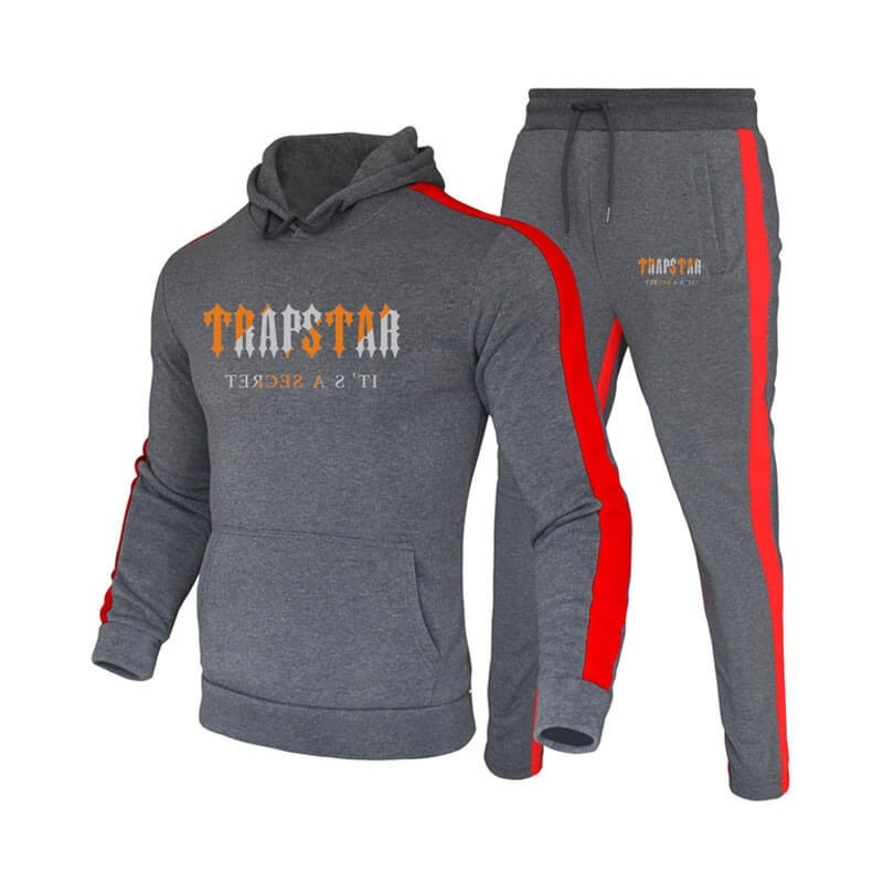Férfi Trapstar Téli Logo Csuklyás Melegítő Szürke | Hungary LX34-800