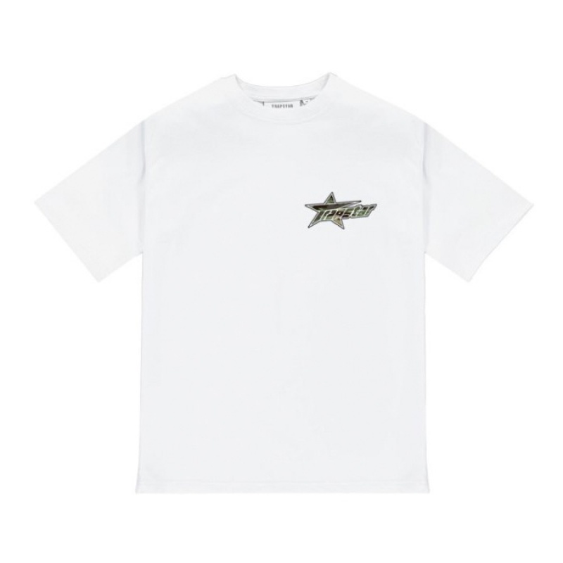 Férfi Trapstar Trap Invasion Tee Póló Fehér | Hungary UG13-566