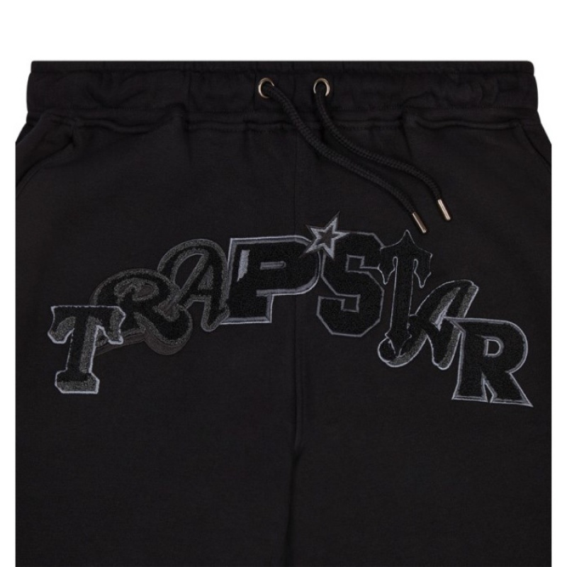 Férfi Trapstar Wildcard Chenille Jogging Bottoms Melegítő Fekete | Hungary PY57-582