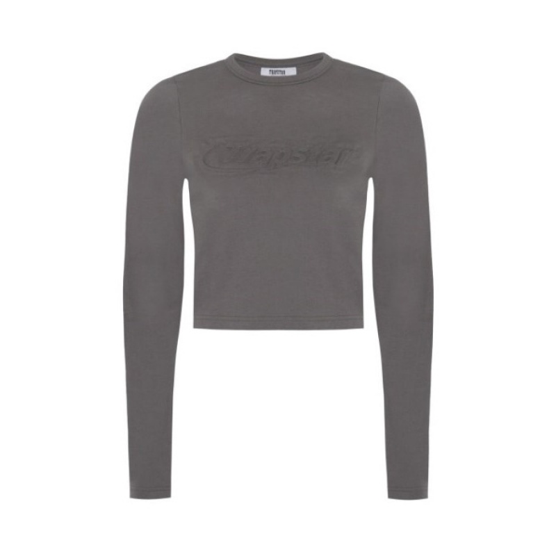 Női Trapstar Hyperdrive Cropped Long Sleeve Felső Szürke | Hungary JG91-428