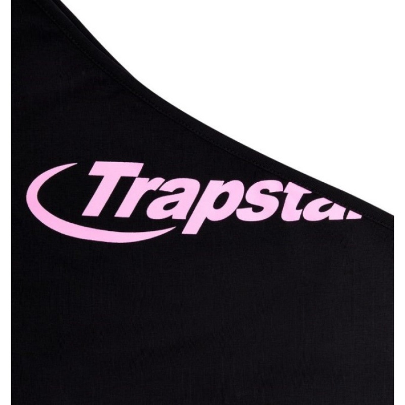 Női Trapstar Hyperdrive One Shoulder Vest Felső Fekete Rózsaszín | Hungary MW34-500