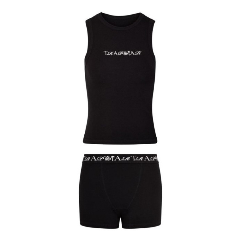 Női Trapstar Script Racer Vest Felső Fekete Fehér | Hungary PH10-967
